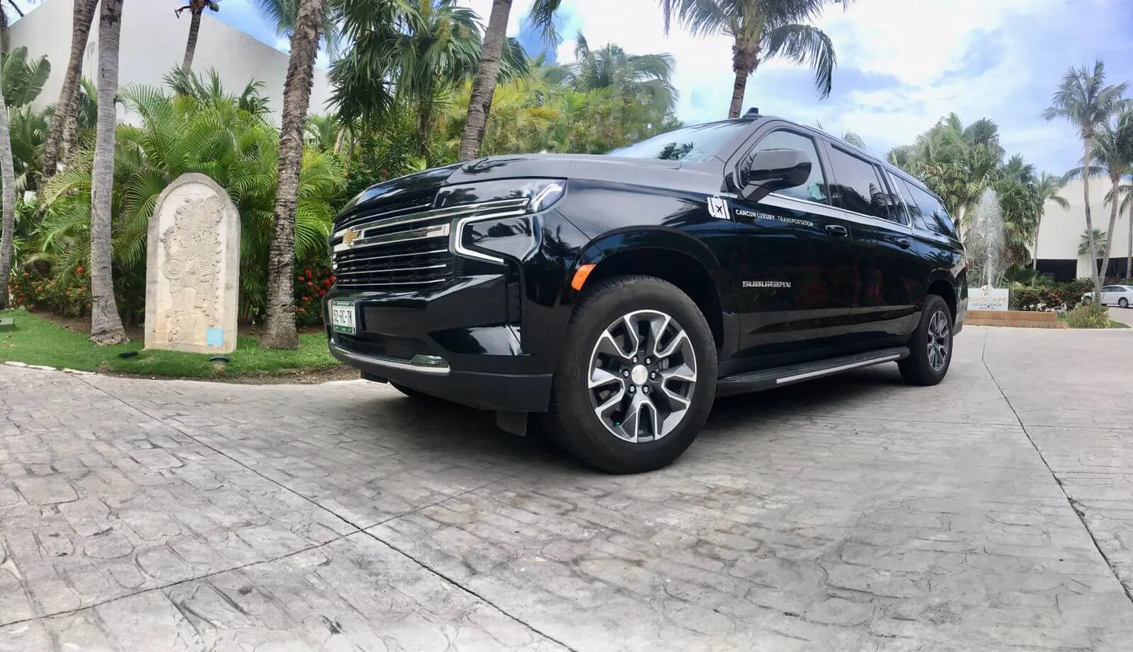 Luxury Black SUV close up